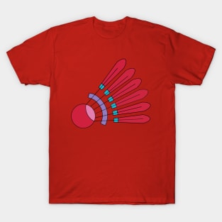 Badminton Shuttlecock (Red) Shuttles of Playing Badminton T-Shirt